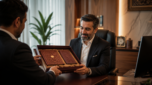 هدیه فرهنگی نفیس برای مدیرعامل با کتاب‌های چرمی لوکس